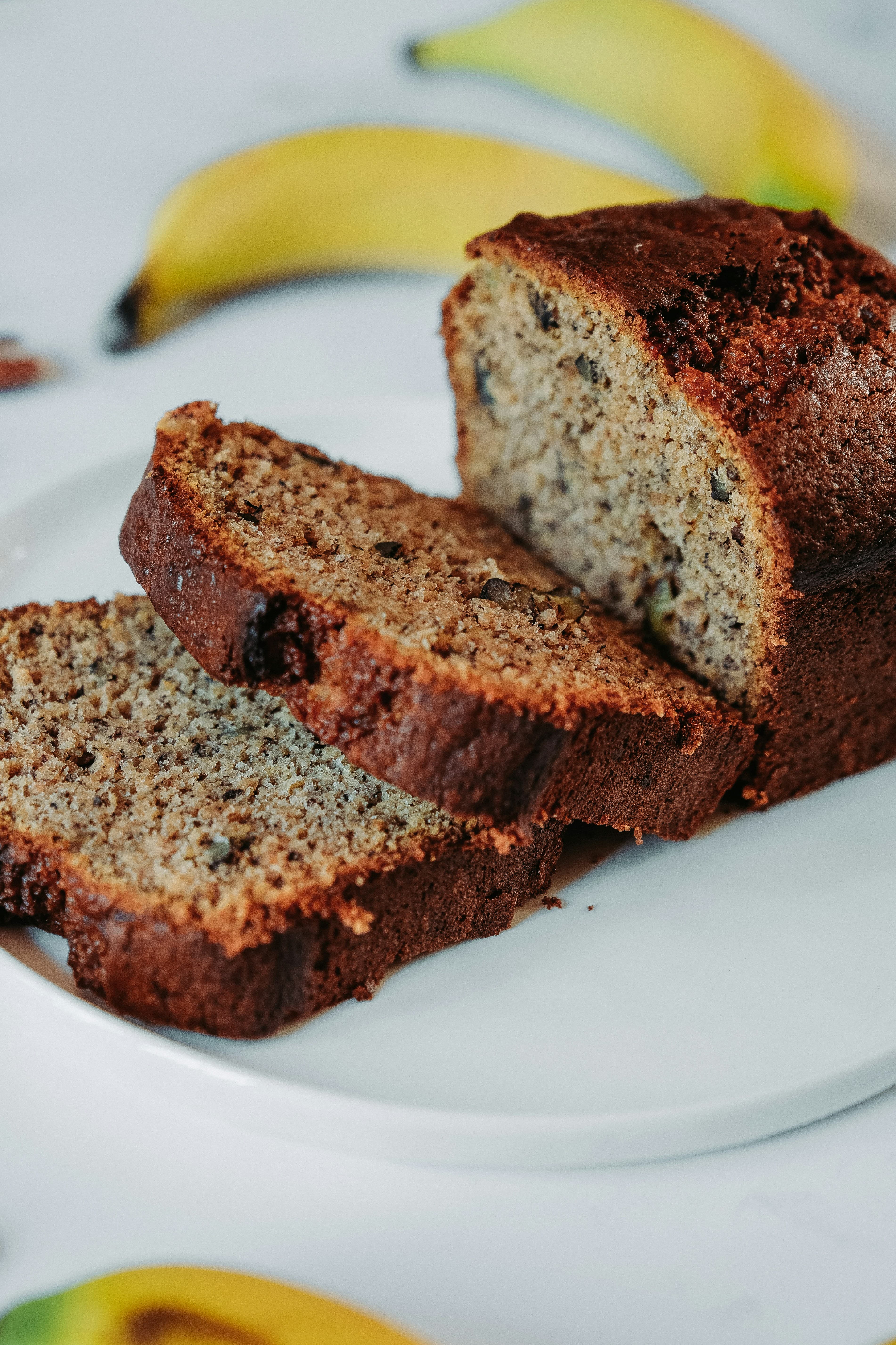 Sliced cottage cheese banana bread